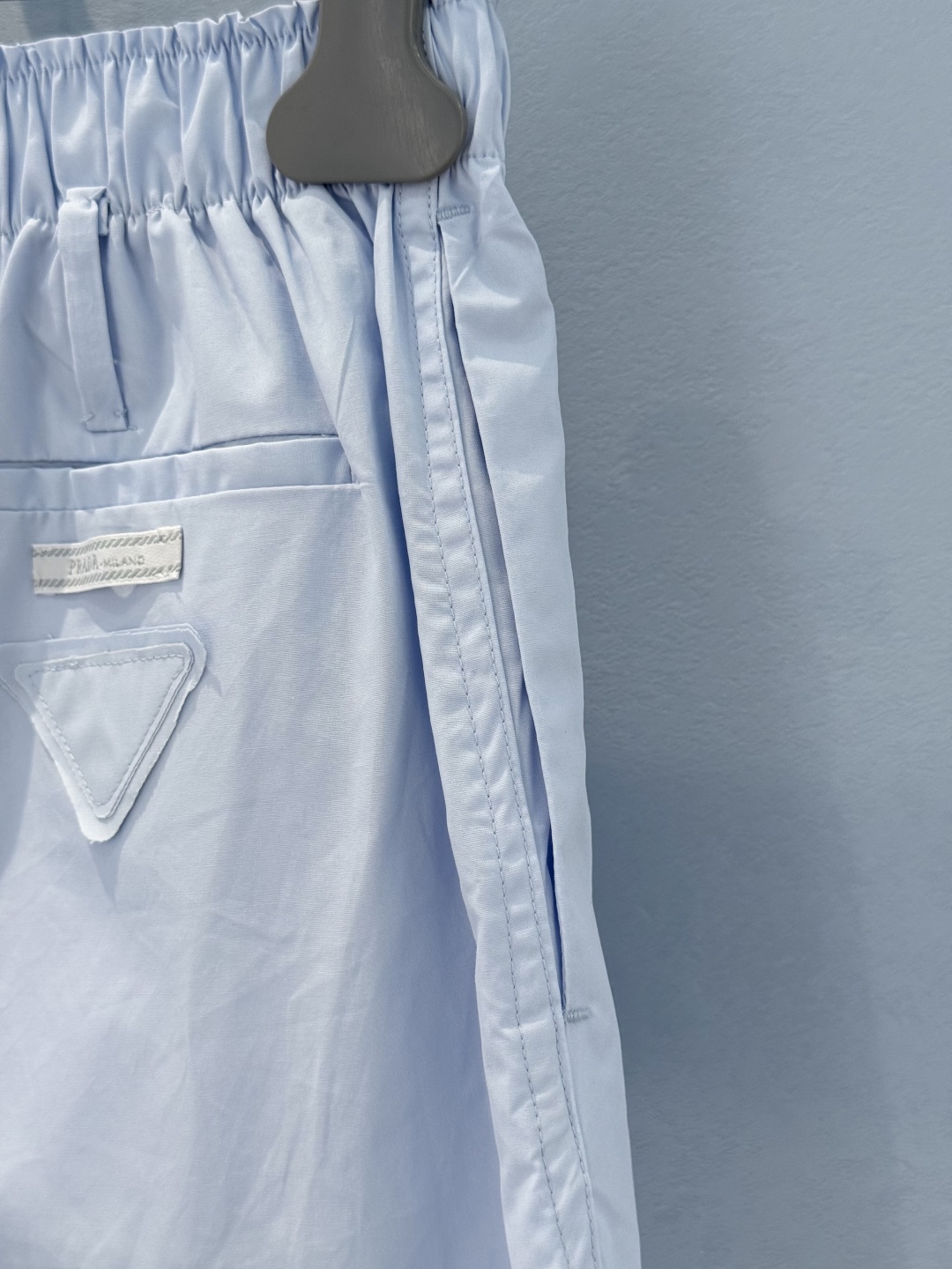 Prada-Inspired A-Line Shorts: Light Blue, Elastic Waist, Summer Essential 5 cmp i1747936601290 5821 0 3