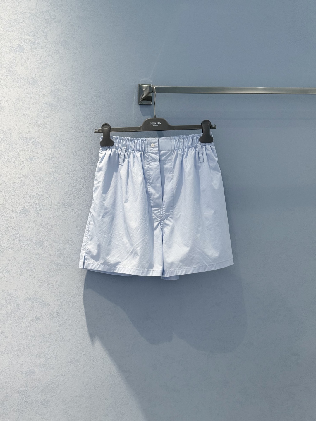 Prada-Inspired A-Line Shorts: Light Blue, Elastic Waist, Summer Essential 2 cmp i1747936601296 9552 0 0