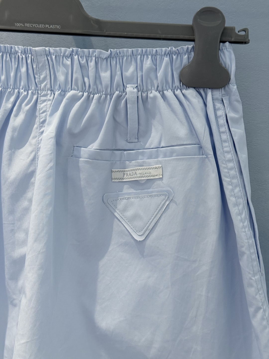 Prada-Inspired A-Line Shorts: Light Blue, Elastic Waist, Summer Essential 6 cmp i1747936607209 8145 0 4