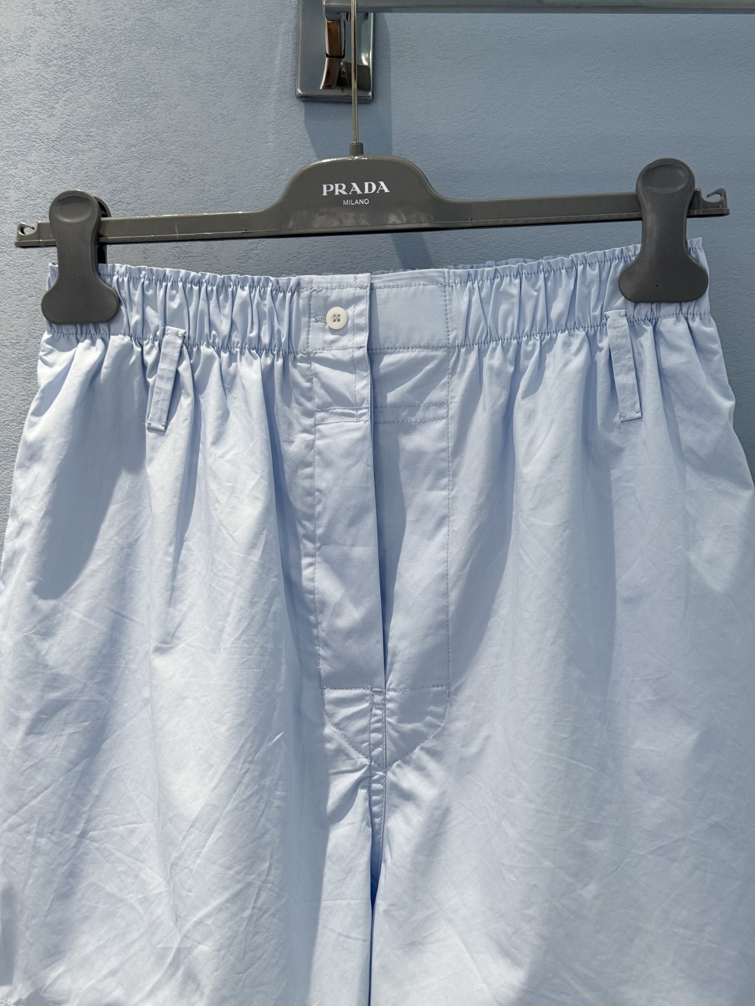 Prada-Inspired A-Line Shorts: Light Blue, Elastic Waist, Summer Essential 4 cmp i1747936607224 4353 0 2
