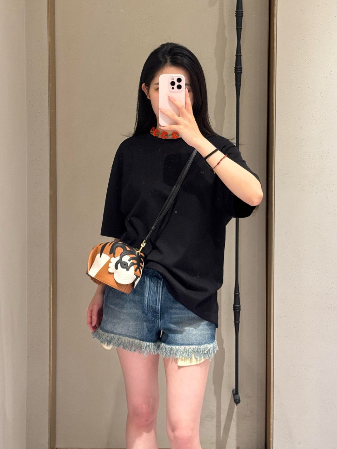 LOEWE Denim Shorts with Frayed Hem and Logo Detail - Chic and Trendy 8 cmp i1749142808862 4787 0 3
