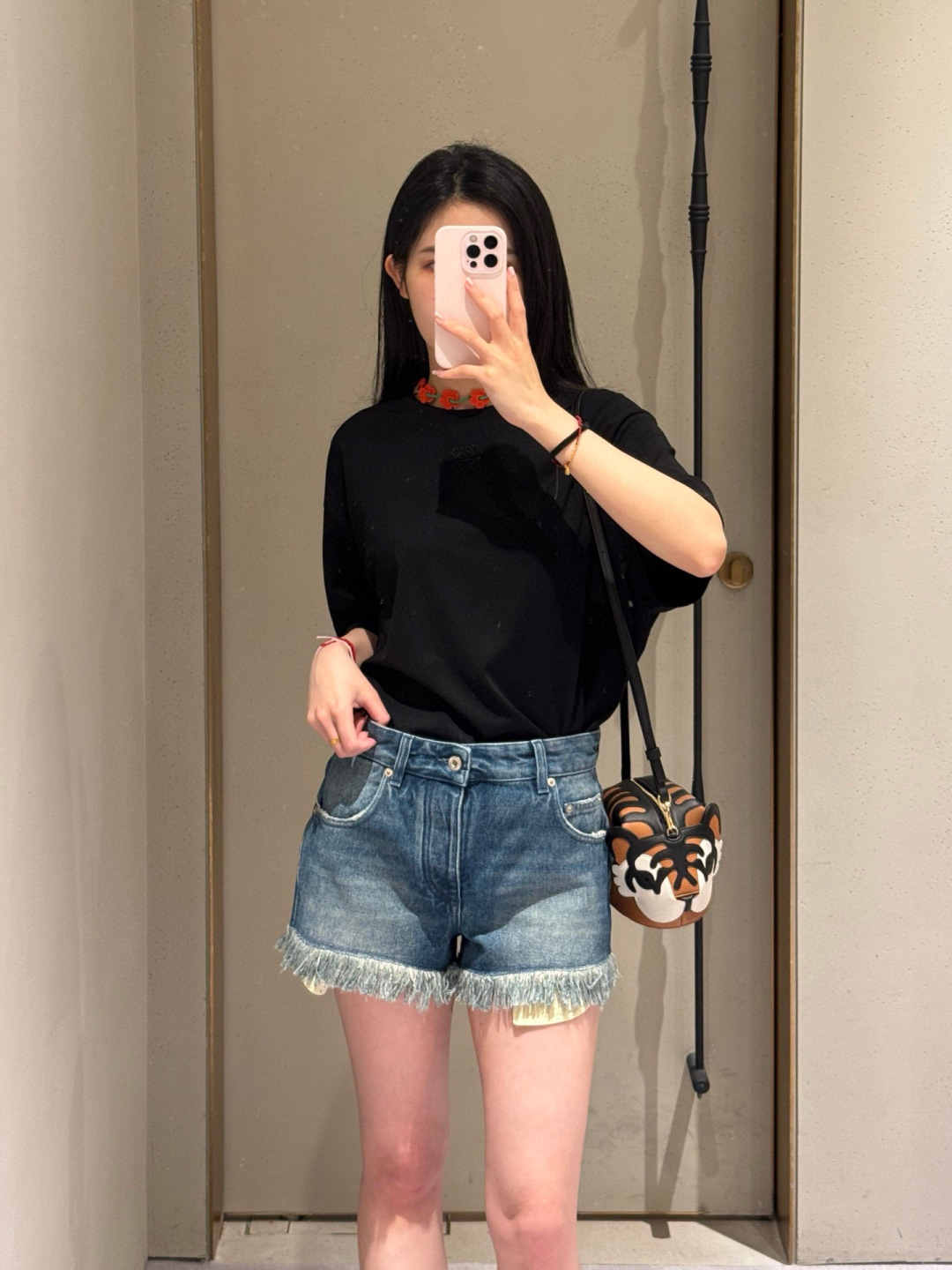 LOEWE Denim Shorts with Frayed Hem and Logo Detail - Chic and Trendy 10 cmp i1749142808862 5203 0 5