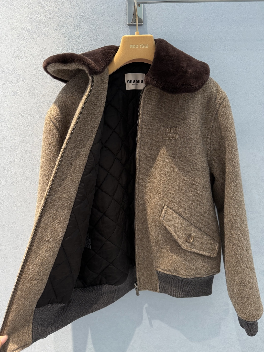 Miu Miu Shearling Zip-Up Jacket: Unisex Loose Fit, Embroidered Logo 4 cmp i1756271009508 8146 0 2