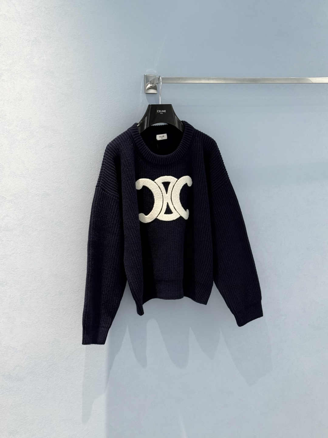 Celine Women's Blue Wool Sweater with Triomphe Logo 4 cmp i1757614087636 3422 0 2