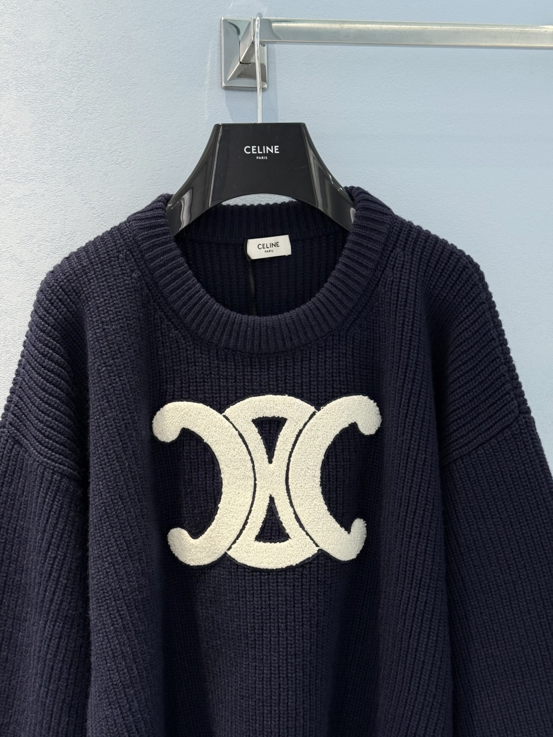 Celine Women's Blue Wool Sweater with Triomphe Logo 5 cmp i1757614087636 6180 0 3