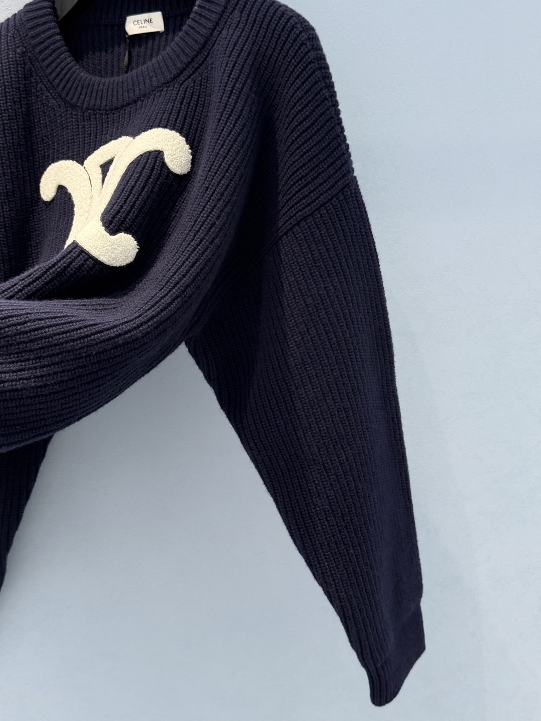 Celine Women's Blue Wool Sweater with Triomphe Logo 9 cmp i1757614096132 4781 0 7