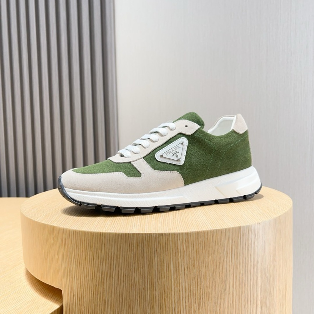 PRADA Men's Green & Beige Leather and Suede Lace Up Sneakers 7 cmp i1744371992912 4469 0 5