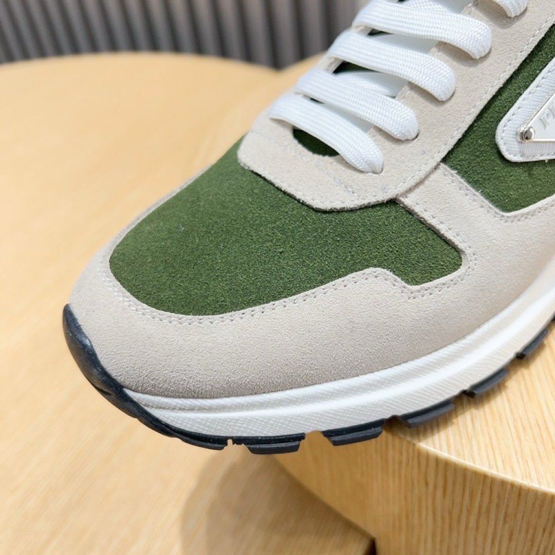 PRADA Men's Green & Beige Leather and Suede Lace Up Sneakers 8 cmp i1744371992912 6377 0 6