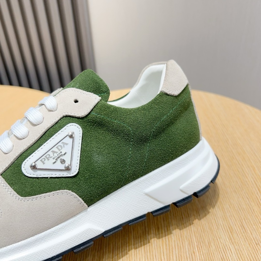 PRADA Men's Green & Beige Leather and Suede Lace Up Sneakers 6 cmp i1744371993490 6595 0 4
