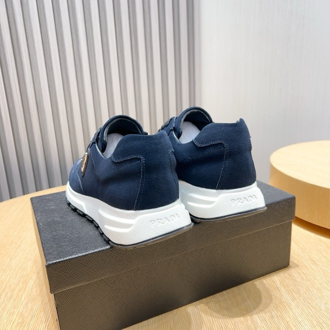 Prada Men's Navy Leather and Fabric Sneakers with Iconic Triangle Logo 5 cmp i1744372014330 3784 0 3