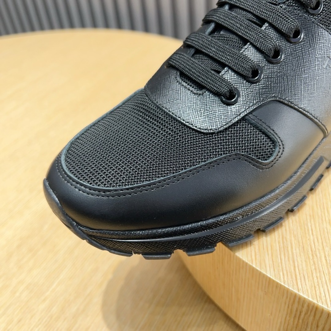 PRADA Men's Black Leather and Fabric Low-Top Sneakers Size 38-45 8 cmp i1744372171481 8086 0 6