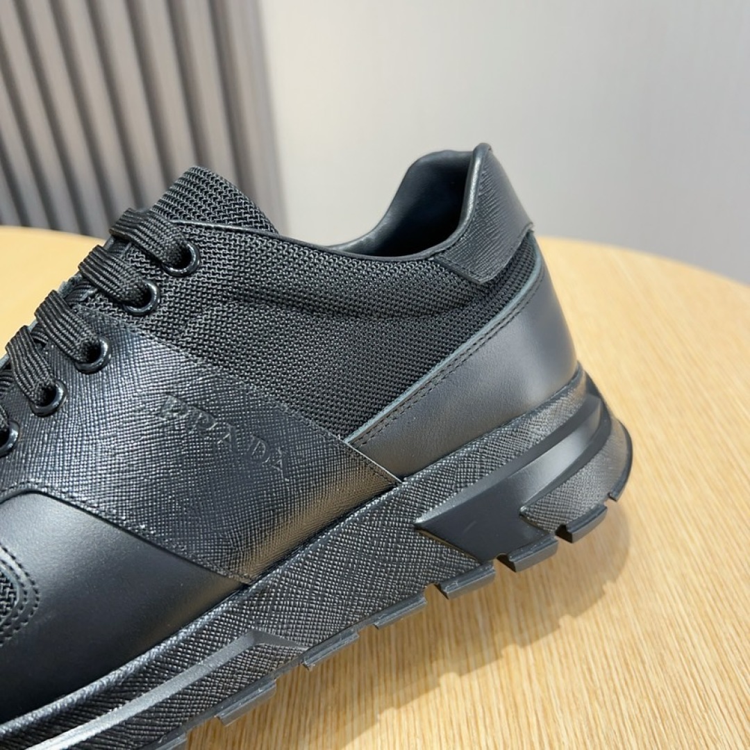 PRADA Men's Black Leather and Fabric Low-Top Sneakers Size 38-45 6 cmp i1744372171481 9700 0 4