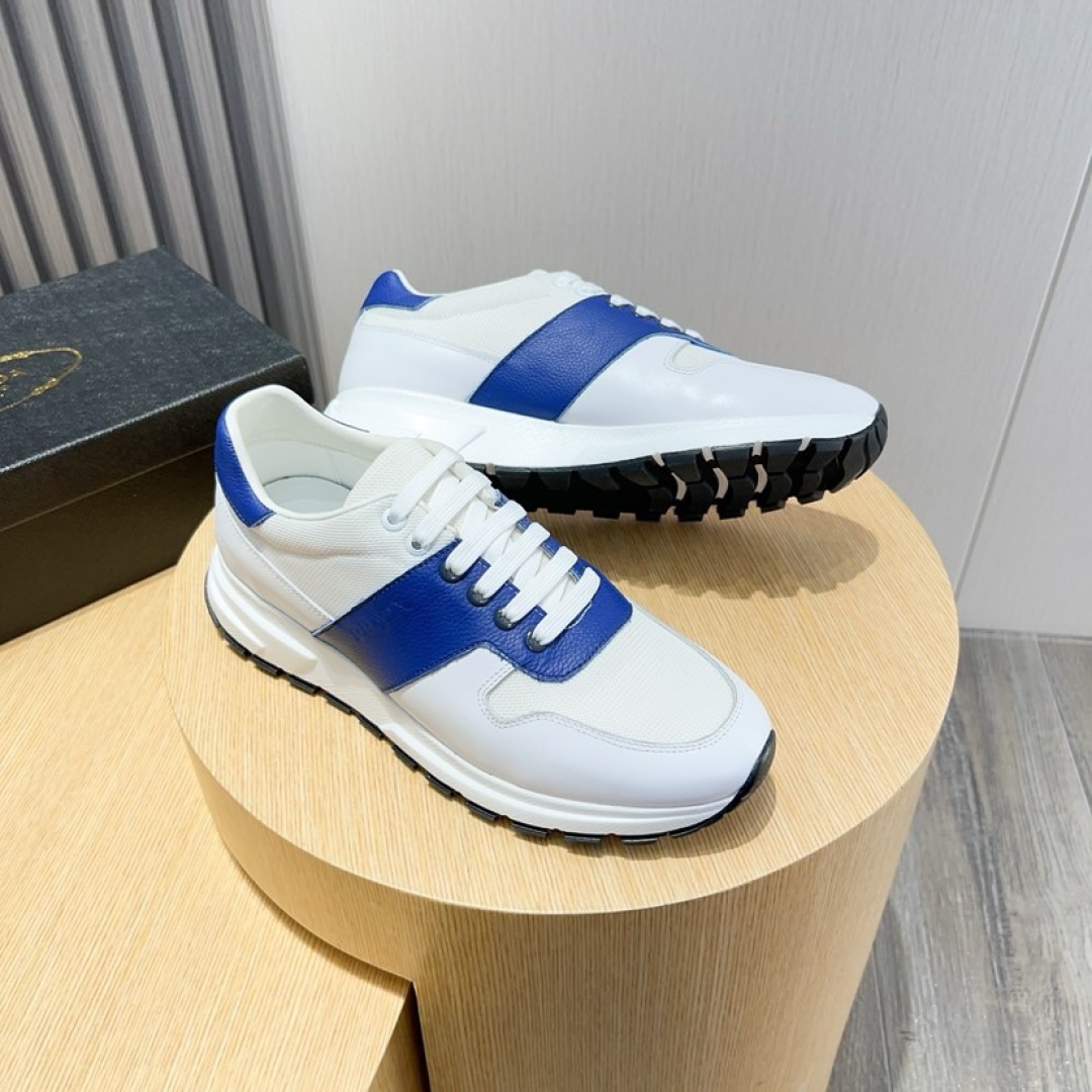 Prada Men's Leather Sneakers - White and Blue, Comfortable & Stylish 4 cmp i1744372189862 6891 0 2
