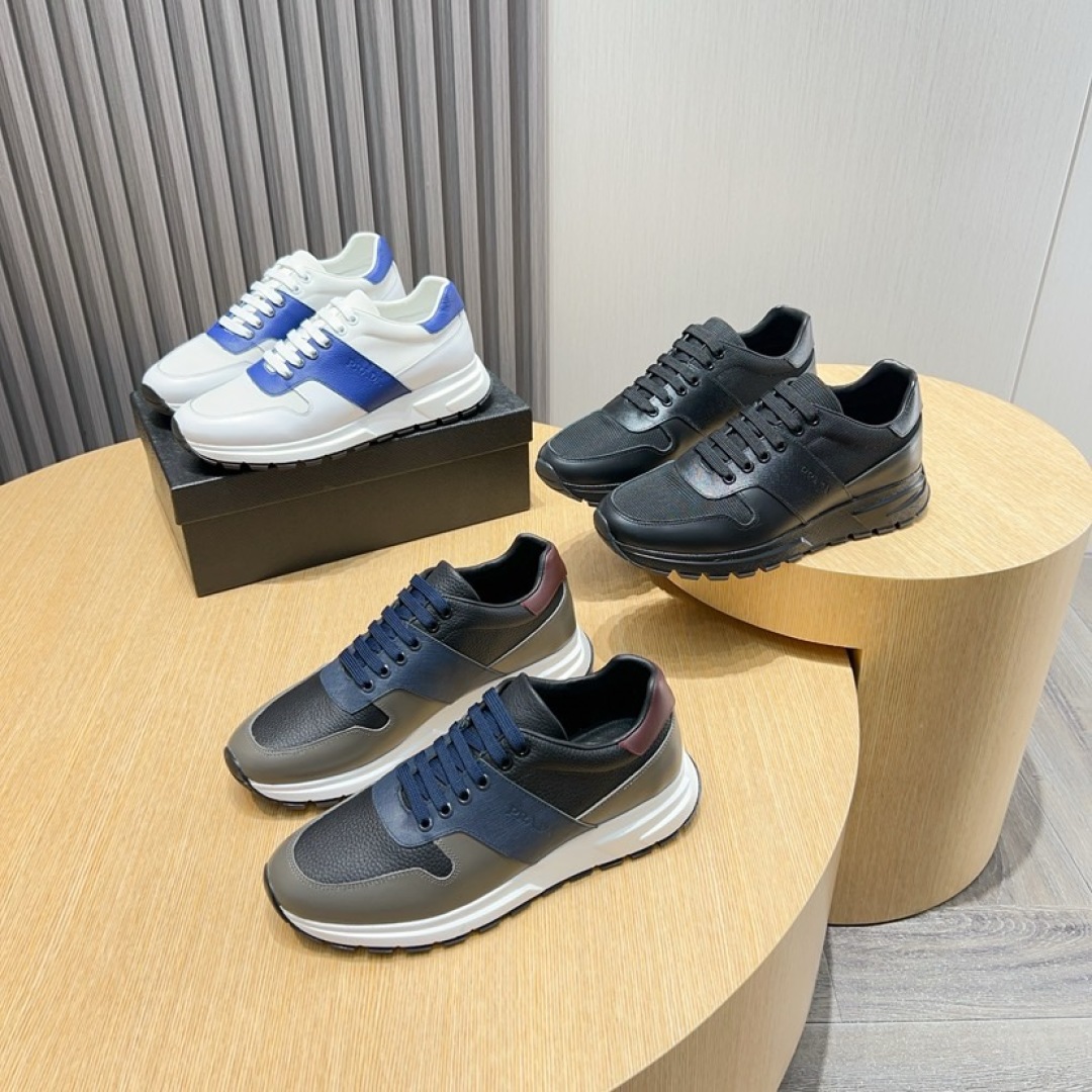 Prada Men's Leather Sneakers - White and Blue, Comfortable & Stylish 10 cmp i1744372190140 533 0 8
