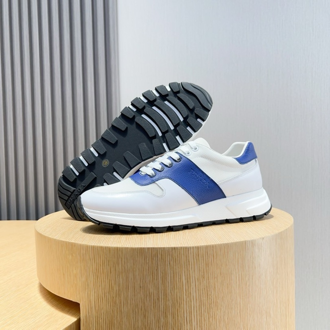 Prada Men's Leather Sneakers - White and Blue, Comfortable & Stylish 9 cmp i1744372190140 6070 0 7