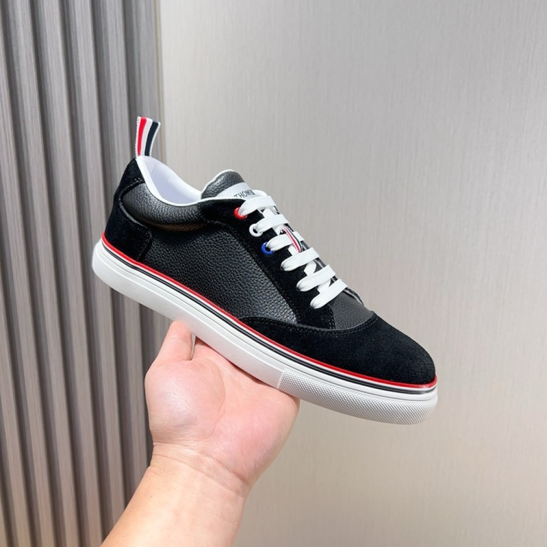 Thom Browne Leather Sneakers with Signature Stripe Detail - Available Now! 1 Thom Browne Leather Sneakers with Signature Stripe Detail - Available Now!