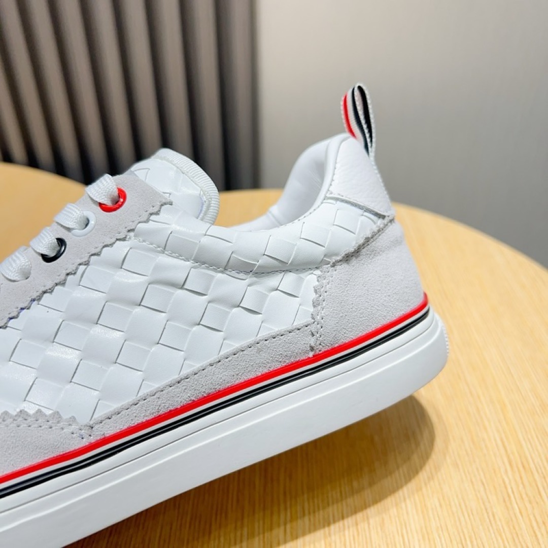 Thom Browne White Leather Sneakers with Signature Stripe Detail, Sizes 38-44 7 cmp i1744653201380 3123 0 5