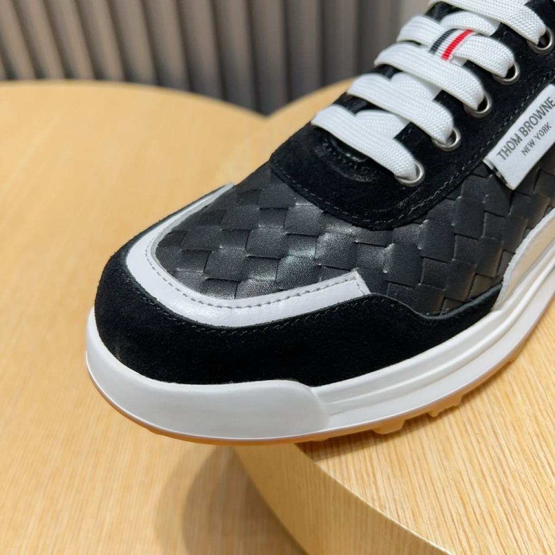 Thom Browne Leather Low-Top Sneakers with Signature Stripe Detail, Size 38-44 8 cmp i1744653268948 7797 0 6