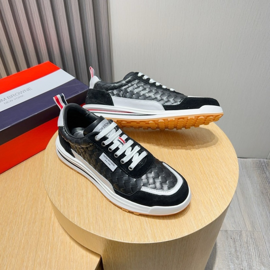 Thom Browne Leather Low-Top Sneakers with Signature Stripe Detail, Size 38-44 4 cmp i1744653268949 8537 0 2