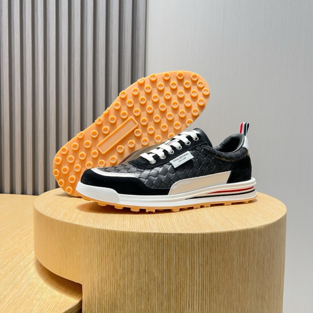 Thom Browne Leather Low-Top Sneakers with Signature Stripe Detail, Size 38-44 9 cmp i1744653268949 9553 0 7