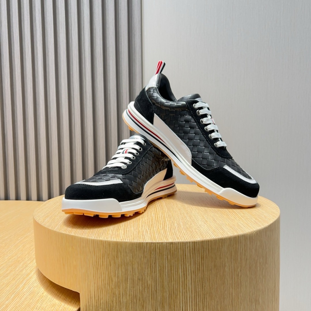 Thom Browne Leather Low-Top Sneakers with Signature Stripe Detail, Size 38-44 7 cmp i1744653268951 783 0 5