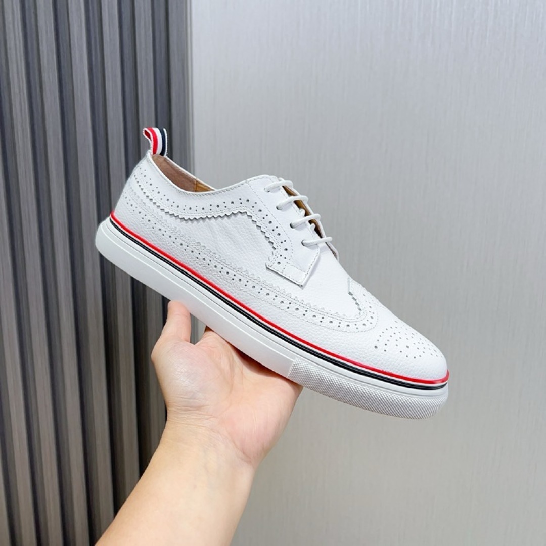 Thom Browne White Leather Brogue Sneakers with Signature Stripe Detail 3 cmp i1744653514479 1770 0 1