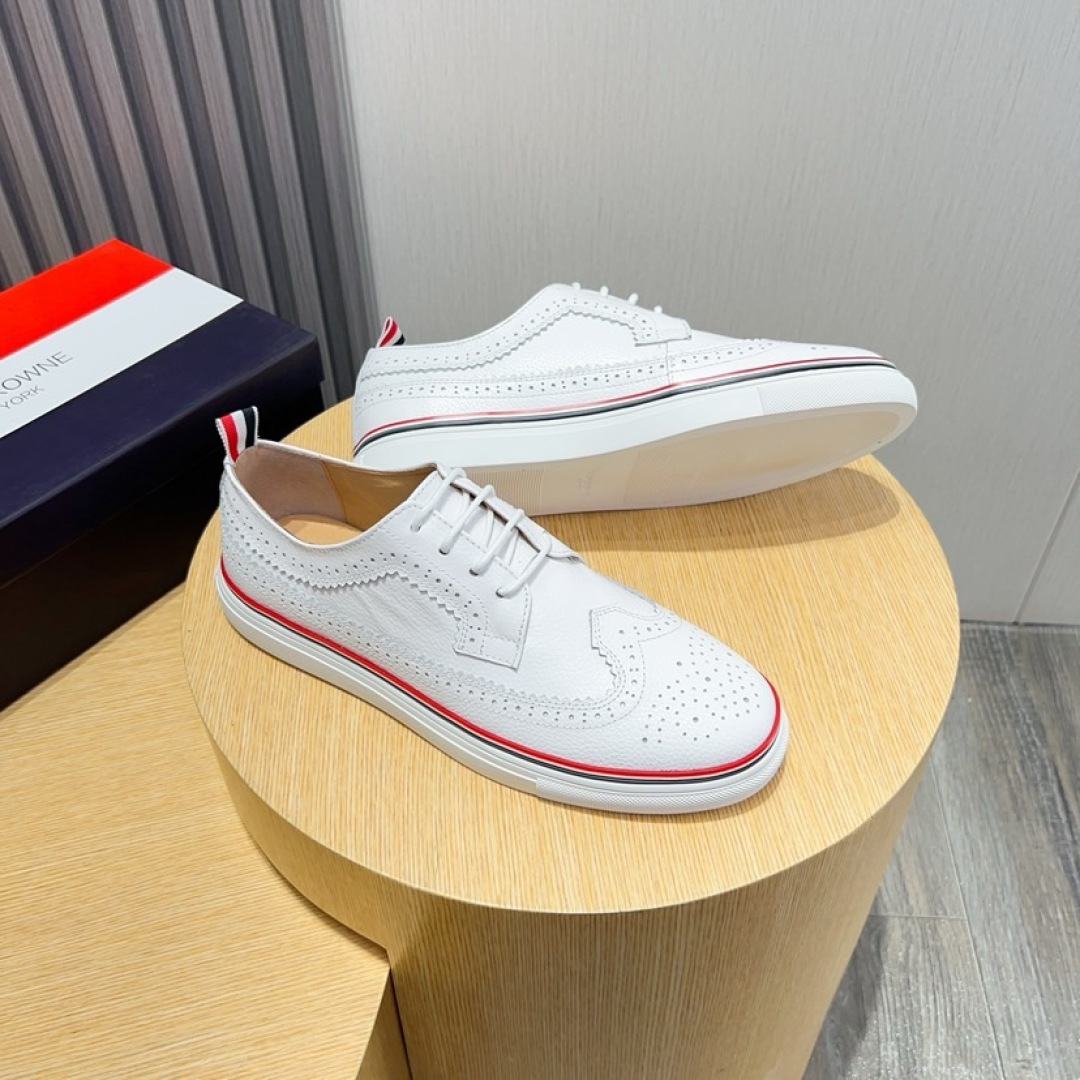 Thom Browne White Leather Brogue Sneakers with Signature Stripe Detail 4 cmp i1744653514479 5723 0 2