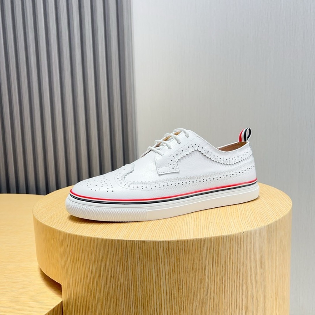 Thom Browne White Leather Brogue Sneakers with Signature Stripe Detail 7 cmp i1744653514479 5837 0 5