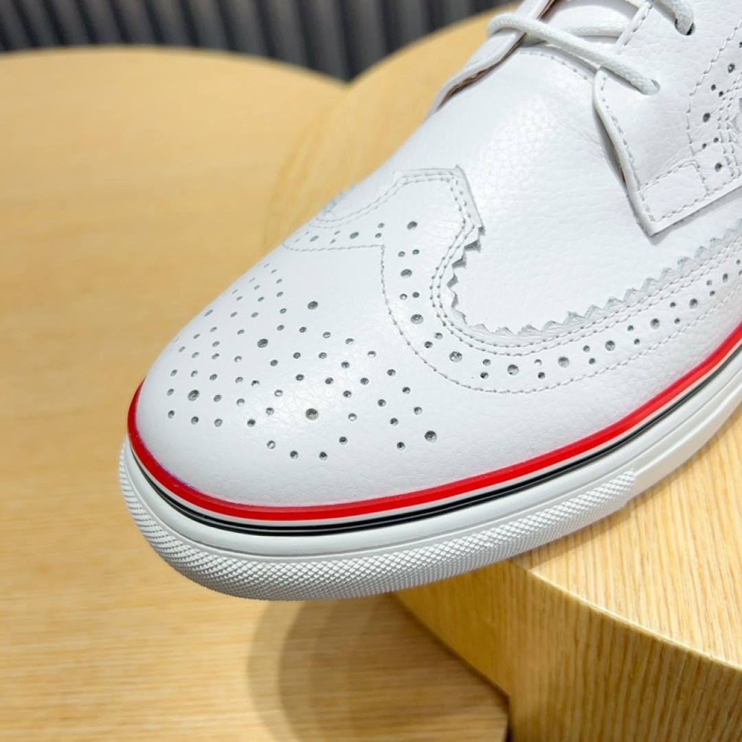 Thom Browne White Leather Brogue Sneakers with Signature Stripe Detail 8 cmp i1744653516561 7457 0 6