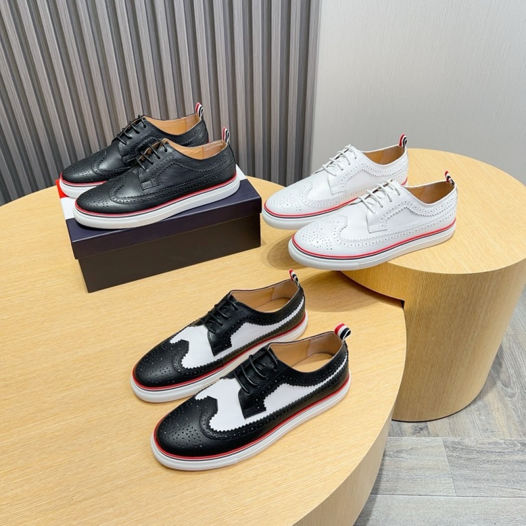 Thom Browne White Leather Brogue Sneakers with Signature Stripe Detail 10 cmp i1744653516561 8636 0 8