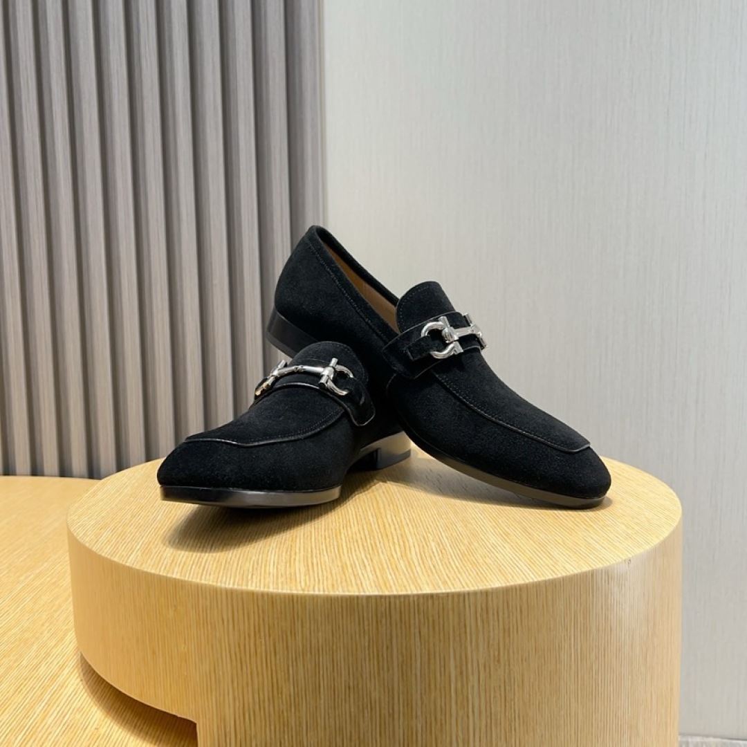 Ferragamo Men's Black Suede Leather Loafers Size 38-44 8 cmp i1744653800702 1406 0 6