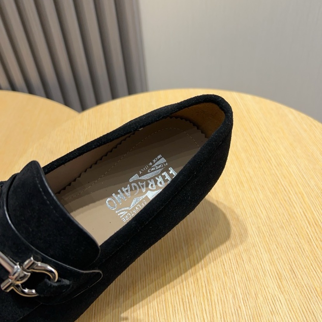 Ferragamo Men's Black Suede Leather Loafers Size 38-44 5 cmp i1744653801492 2530 0 3