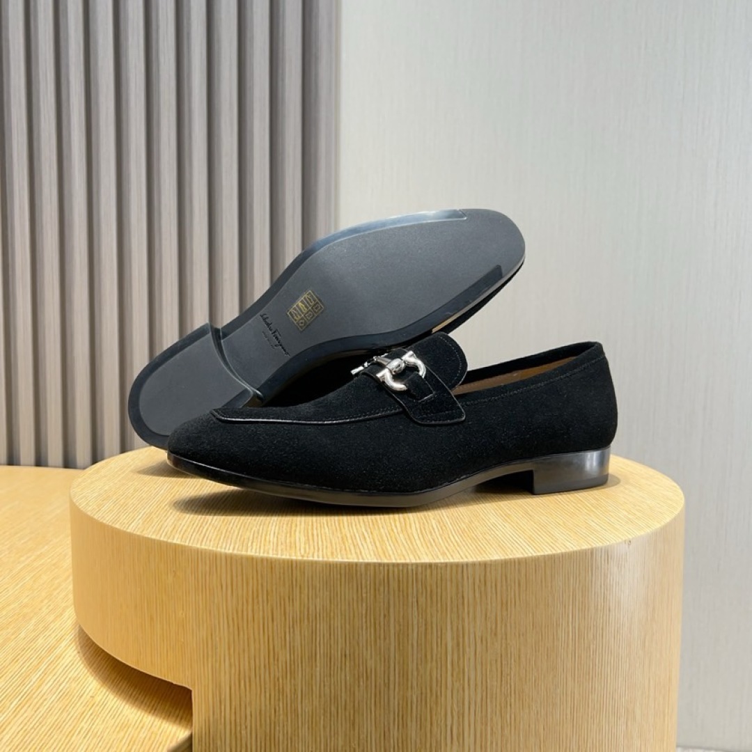 Ferragamo Men's Black Suede Leather Loafers Size 38-44 10 cmp i1744653801492 7341 0 8