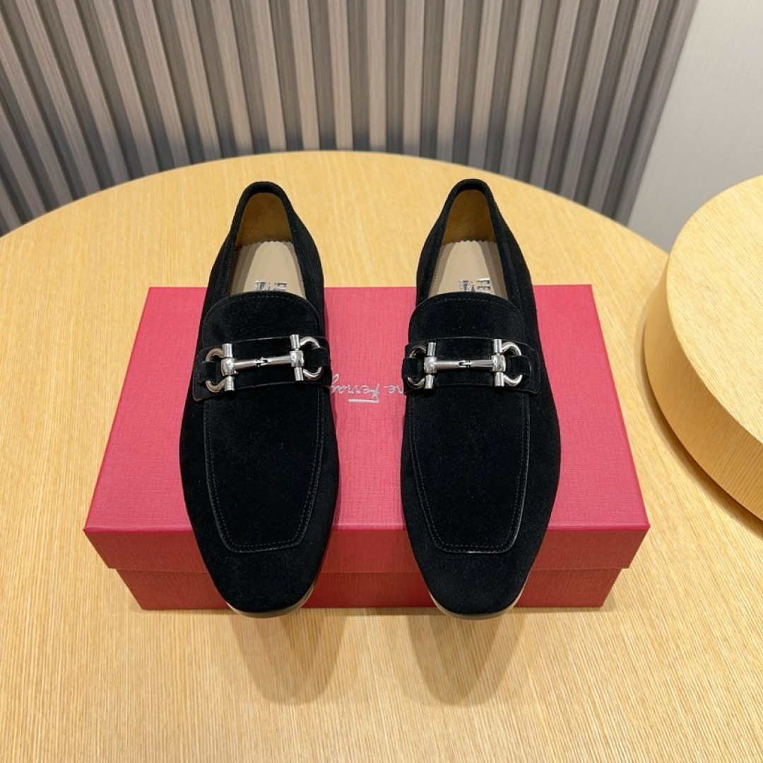 Ferragamo Men's Black Suede Leather Loafers Size 38-44 2 cmp i1744653801493 417 0 0