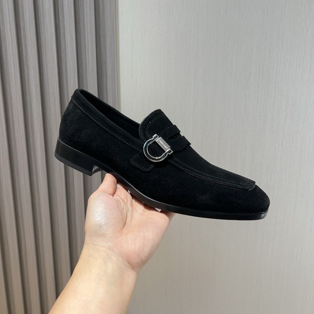 Ferragamo Men's Black Suede Loafers with Silver Buckle Detail - Size 38-44 3 cmp i1744654088362 3995 0 1