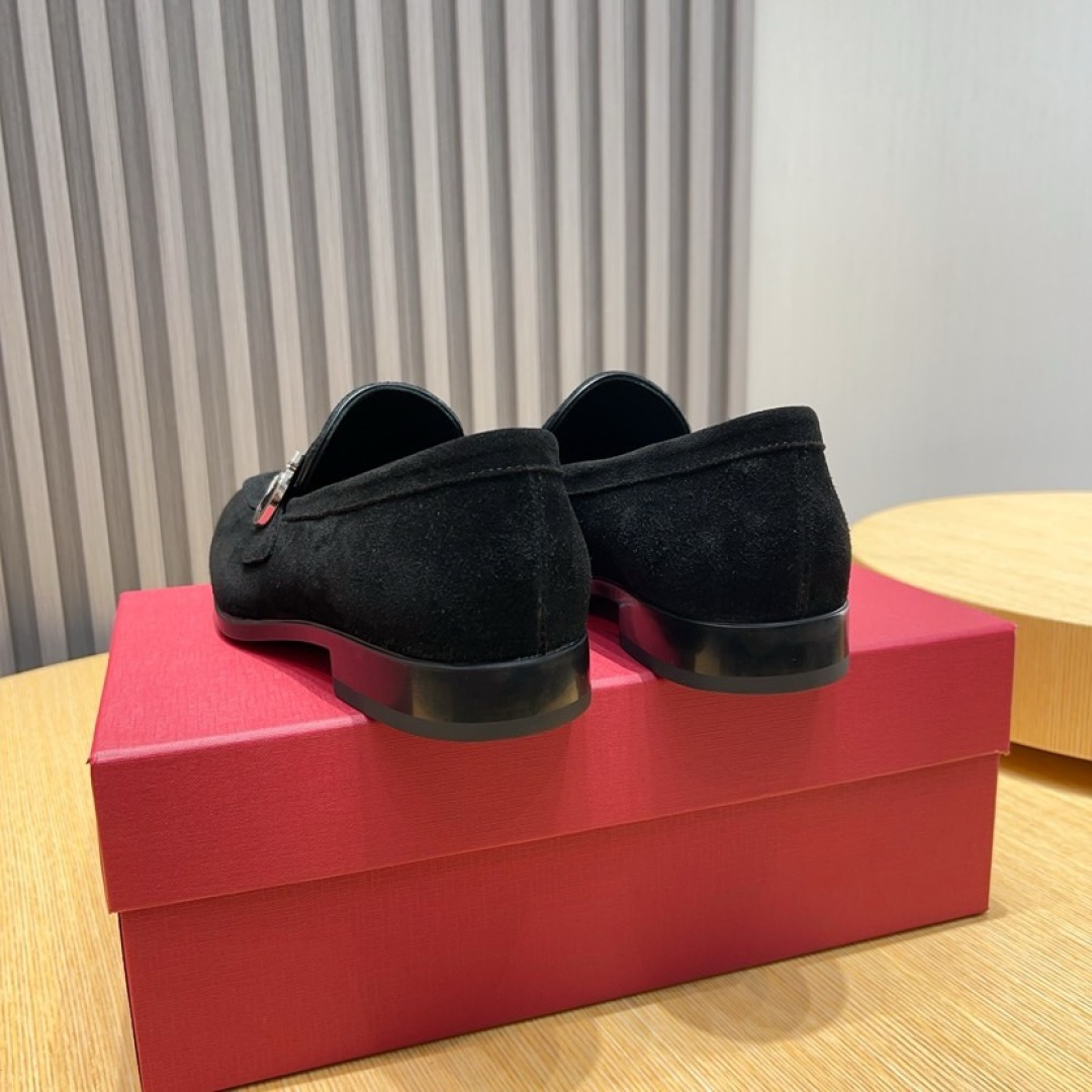 Ferragamo Men's Black Suede Loafers with Silver Buckle Detail - Size 38-44 9 cmp i1744654088363 7524 0 7