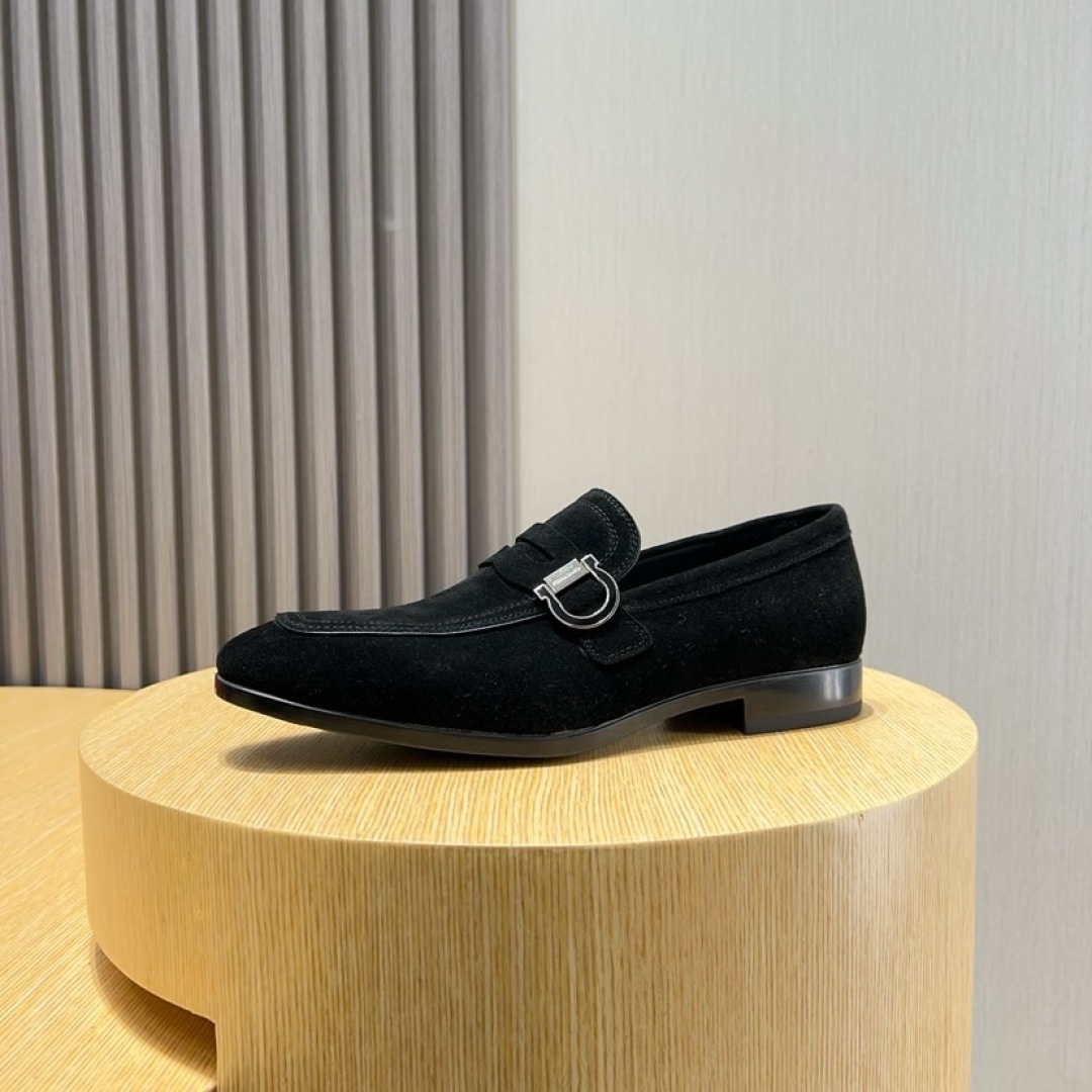 Ferragamo Men's Black Suede Loafers with Silver Buckle Detail - Size 38-44 6 cmp i1744654089012 2919 0 4