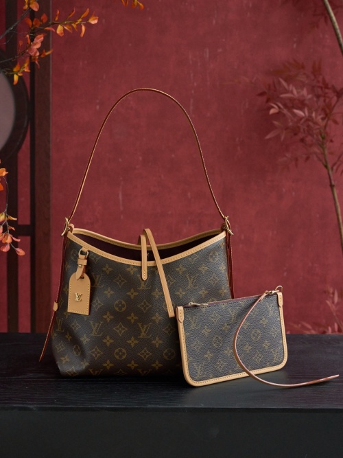 Louis Vuitton Carryall Bag Monogram Coated Canvas with Leather Trim 1 Louis Vuitton Carryall Bag Monogram Coated Canvas with Leather Trim