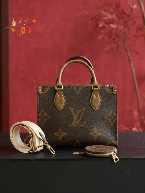 Louis Vuitton OnTheGo PM Monogram Handbag with Adjustable Strap and Coin Purse