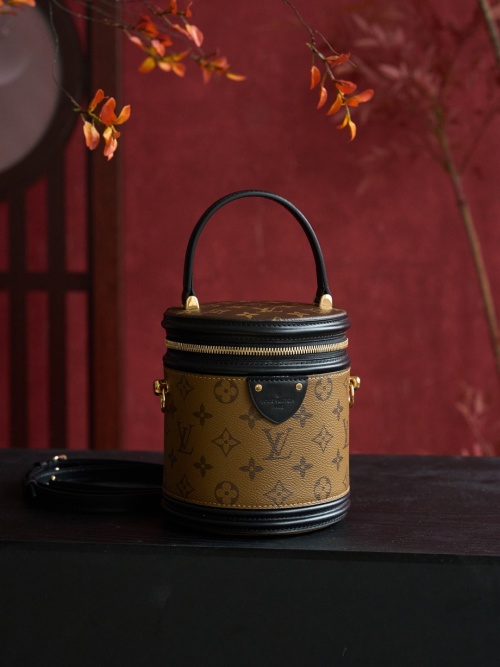 Louis Vuitton Cannes Bag Monogram Coated Canvas Leather Cylinder Handbag 1 Louis Vuitton Cannes Bag Monogram Coated Canvas Leather Cylinder Handbag