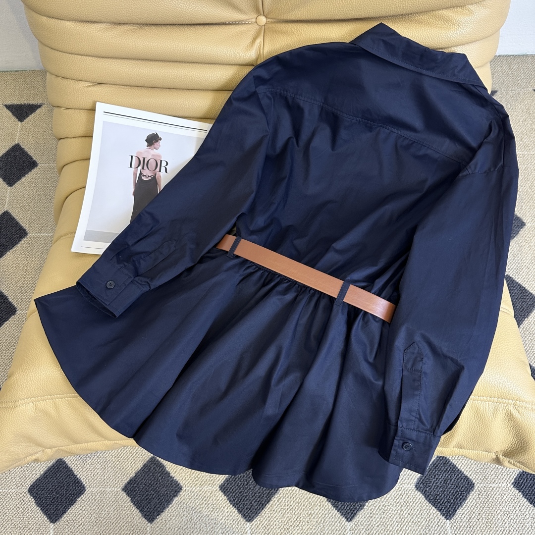 “Stylish First-Class Shirt Dress for Early Autumn with Waist Belt – Fashionable and Versatile” - 图片 9