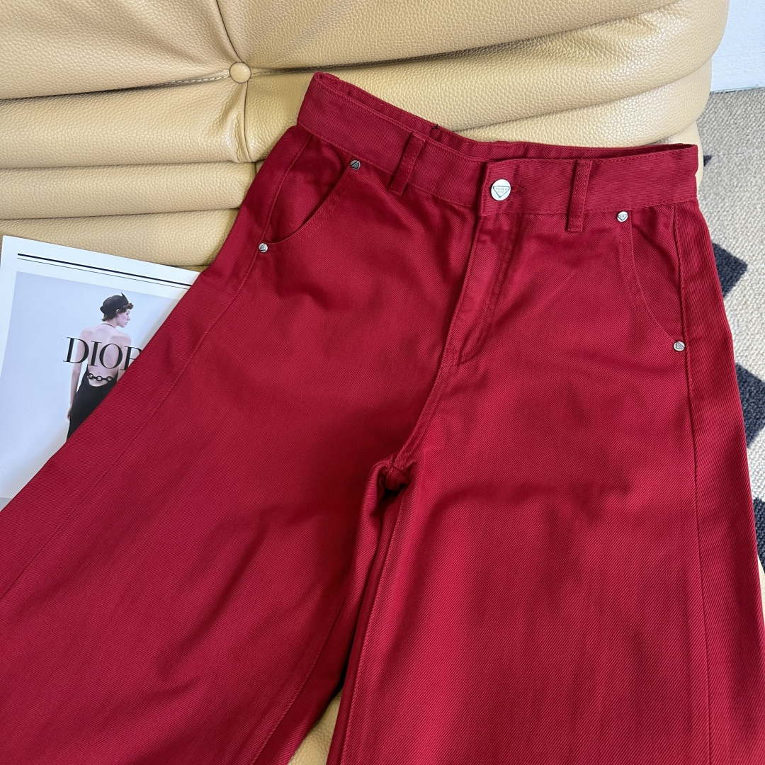 “Stylish P504 Red Jeans Dress with Scrawny High Waists and Simple Design for Autumn Fashion in the U.S.” - 图片 2