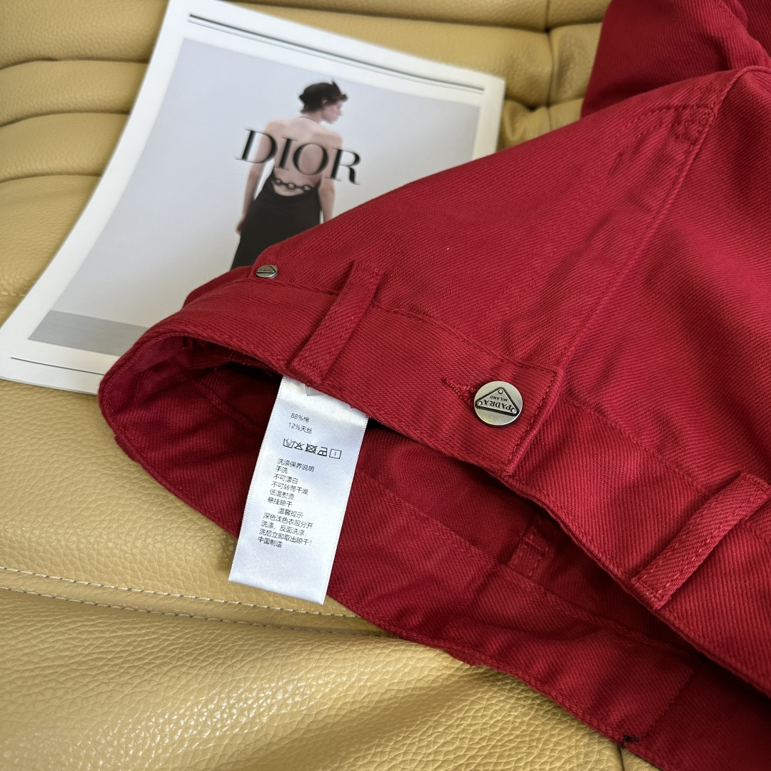 “Stylish P504 Red Jeans Dress with Scrawny High Waists and Simple Design for Autumn Fashion in the U.S.” - 图片 8