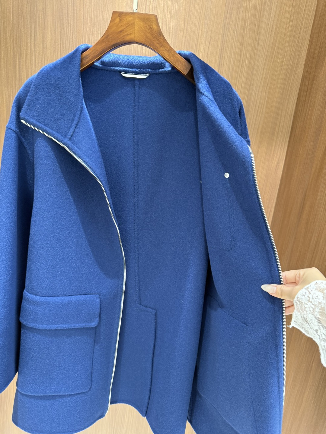 Hermes 25秋冬新款 极简双口袋羊绒大衣 yb定制100%羊绒 定制zg刻字logo辅料 高版本 