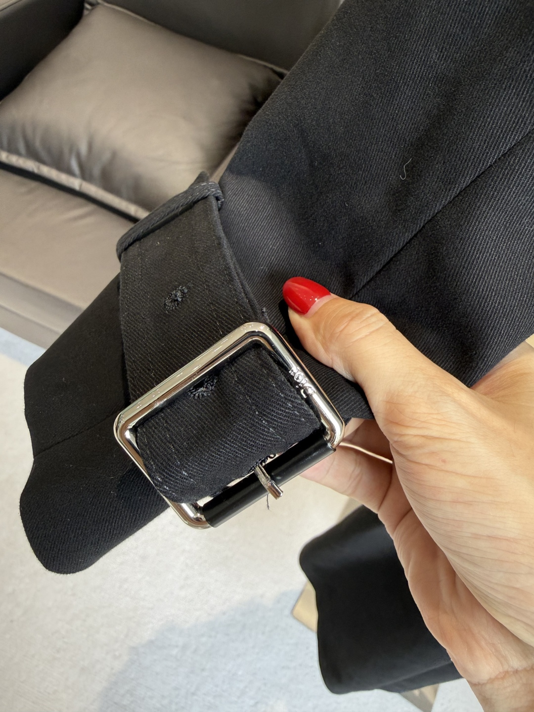 DIOR Contrast Leather Collar Length Trench Coat