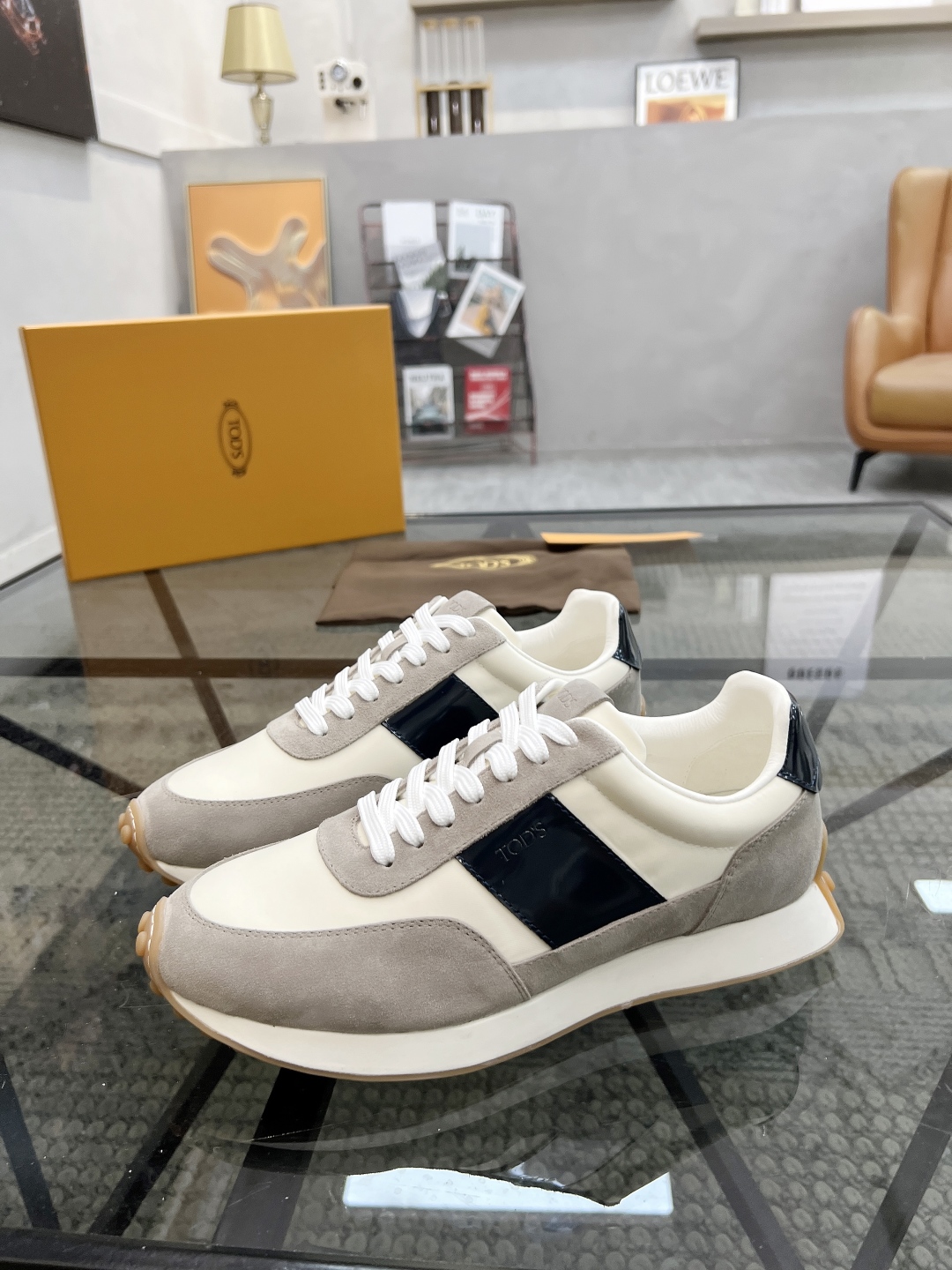 Tod's Men's Leather and Suede Sneaker, Imported Italian Leather, Multiple Sizes 1 Tod's Men's Leather and Suede Sneaker, Imported Italian Leather, Multiple Sizes