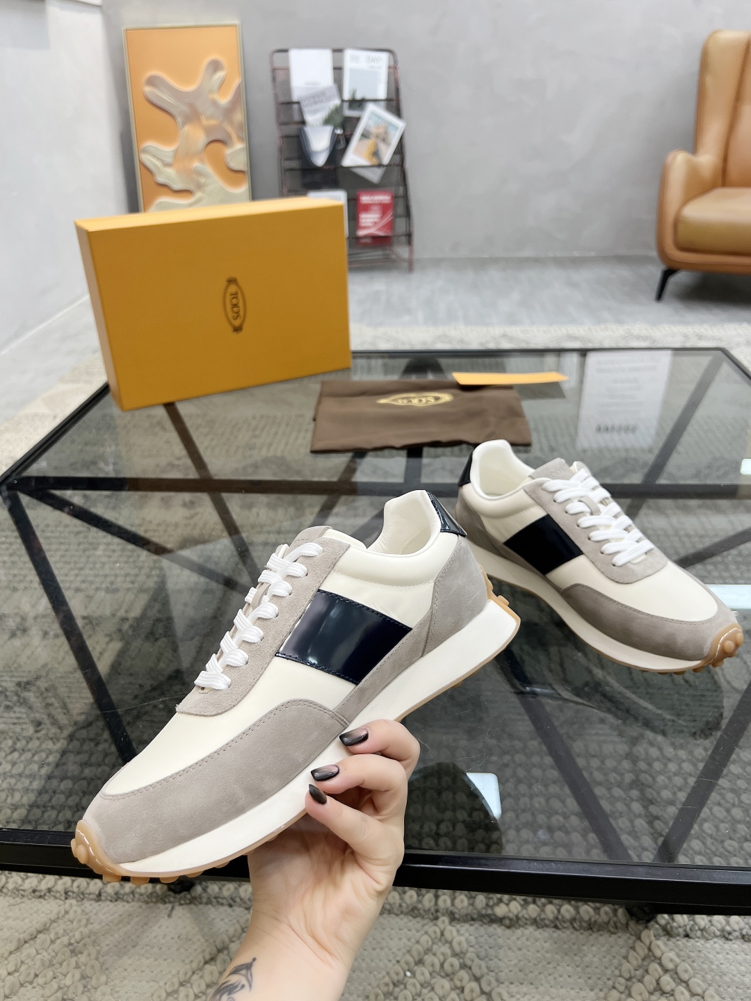 Tod's Men's Leather and Suede Sneaker, Imported Italian Leather, Multiple Sizes 5 cmp i1745741978395 3704 0 3