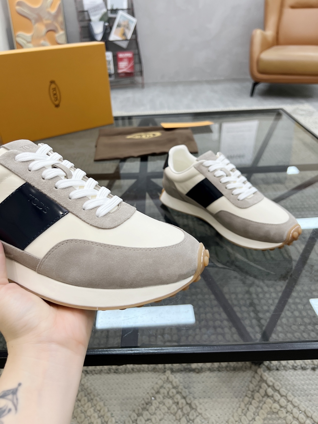 Tod's Men's Leather and Suede Sneaker, Imported Italian Leather, Multiple Sizes 7 cmp i1745741978490 3779 0 5
