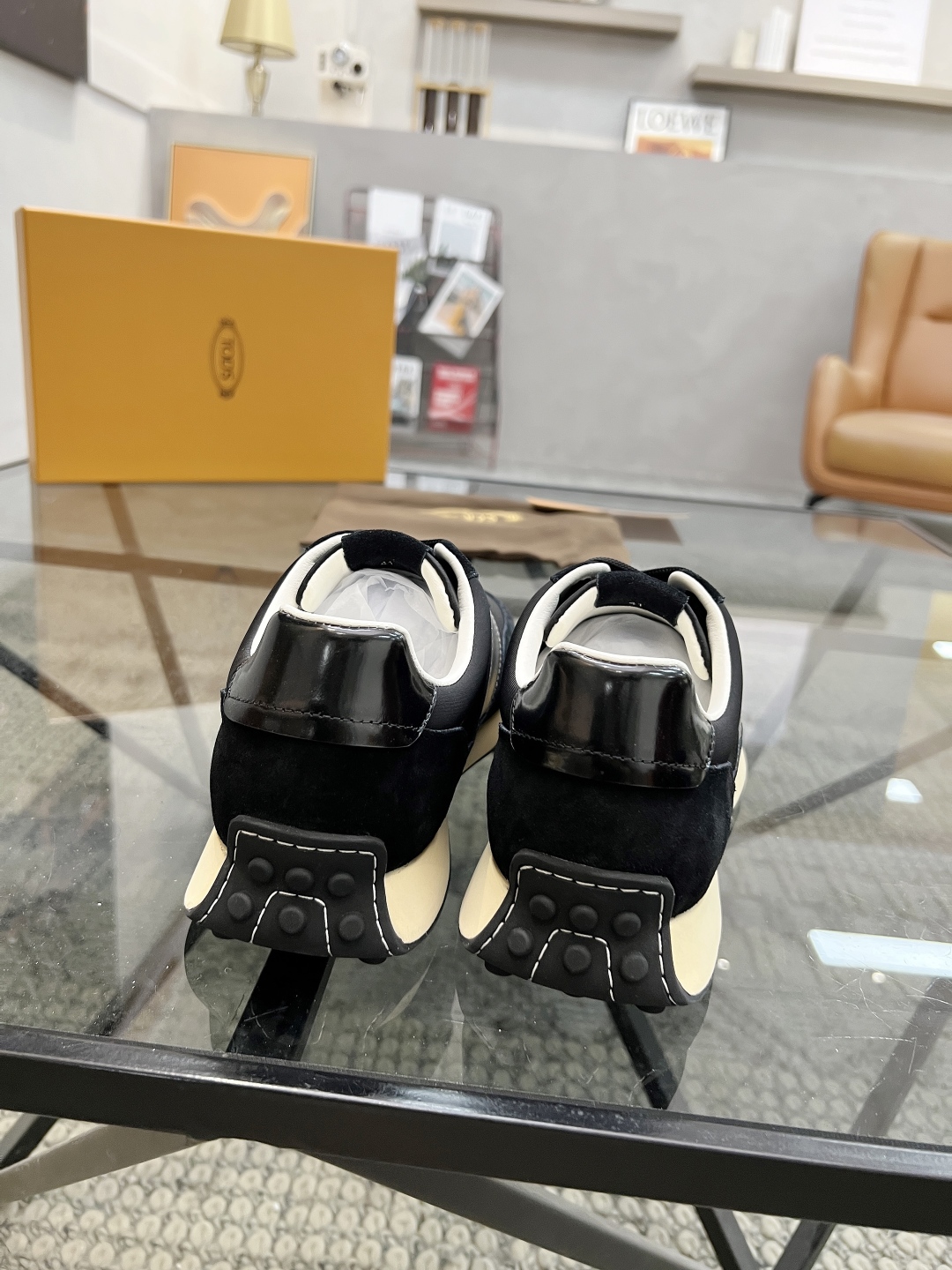 TOD's Men's Black Leather & Mesh Sneakers, Italian Craftsmanship, Cushioned Sole 9 cmp i1745742012573 4106 0 7