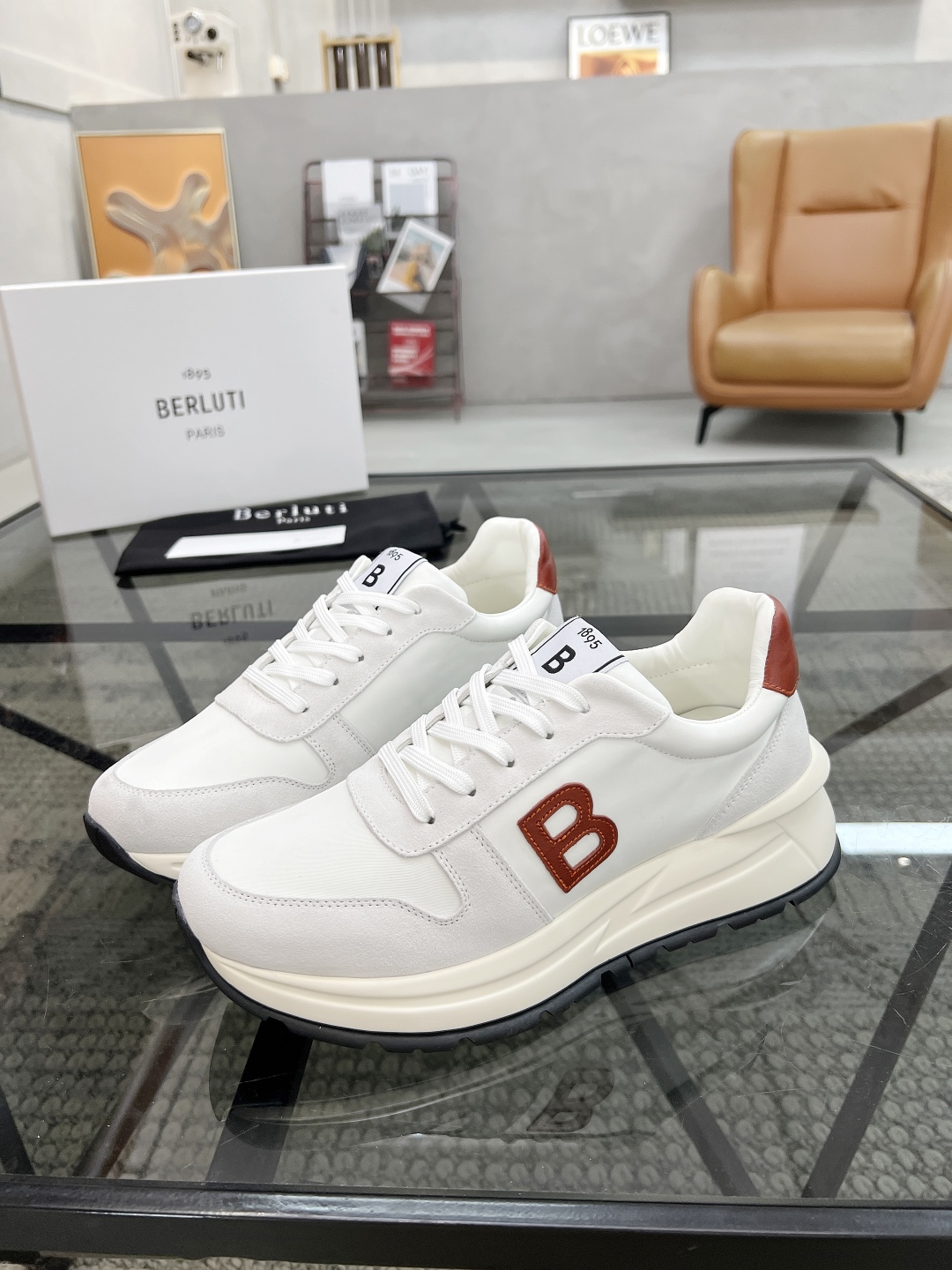  B 🔍顶级代购🇮🇹 布鲁 炸街男神运动鞋新品来袭 专柜同步发售原厂配置，意大利进口原版牛皮搭配帆布面料
